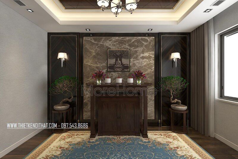 Mẫu tủ thờ gỗ tự nhiên cao cấp cho nhà phố chung cư
