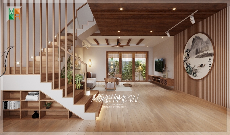 Tranh canvas treo tường hình tròn khung gỗ phong cách kiểu nhật mang đậm nét dấu ấn riêng, nghệ thuật thẩm mỹ cho không gian