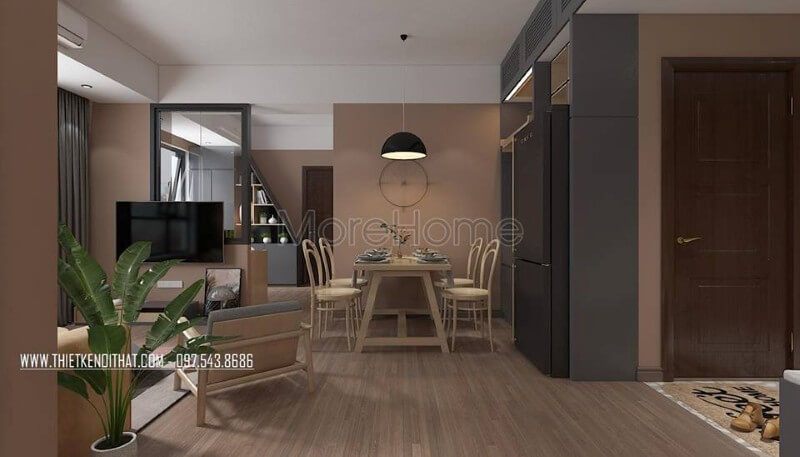 Nội thất phòng ăn đơn giản tại chung cư hiện đại