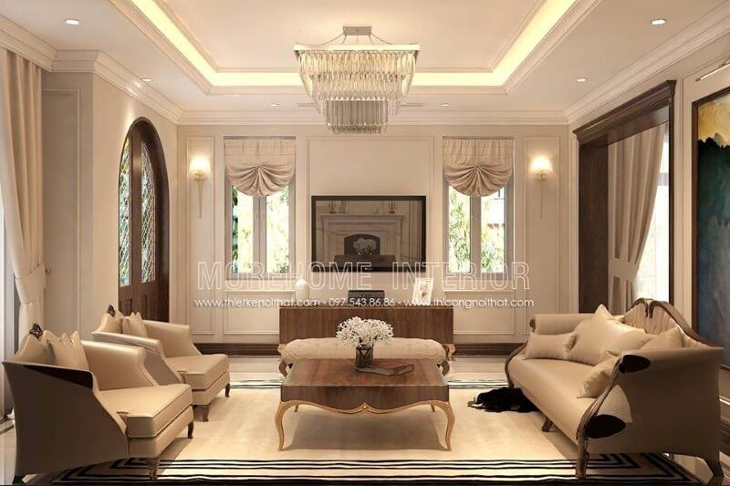 Bộ sofa văng tân cổ điển được làm theo phong cách tân cổ điển có thể uốn cong theo từng đường nét nên mang lại cho không gian tiếp khách của bạn sự sang trọng, đẳng cấp